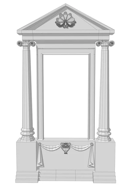 Ouverture de fenêtre avec colonnes — Image vectorielle