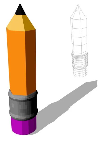 Illustration vectorielle crayon polygonale — Image vectorielle