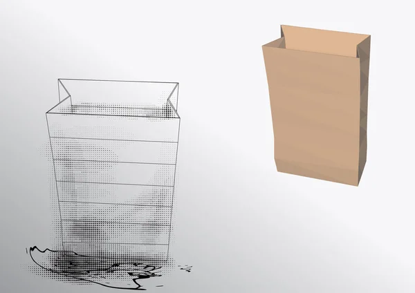 Ilustración del vector del paquete de cartón — Vector de stock