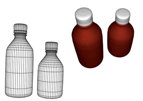 Small medical bottles — Stock Vector