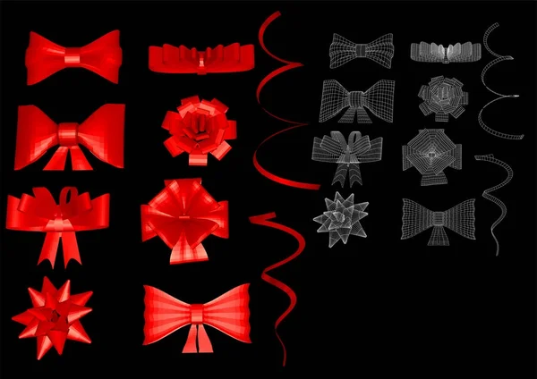 Set of festive bows — Stock Vector