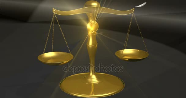 Scales Justice Dark Background — Stock Video