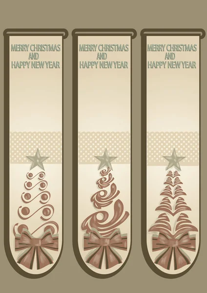 Banners com árvores de Natal —  Vetores de Stock