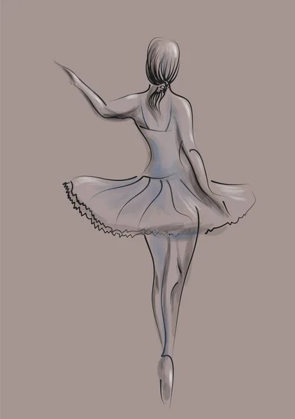 Danseuse de ballet abstrait — Image vectorielle
