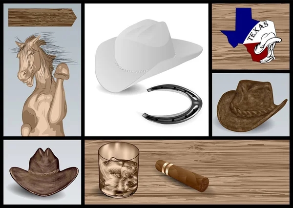 Designer-Set für Cowboy — Stockvektor