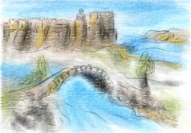 Patmos soyut illüstrasyon