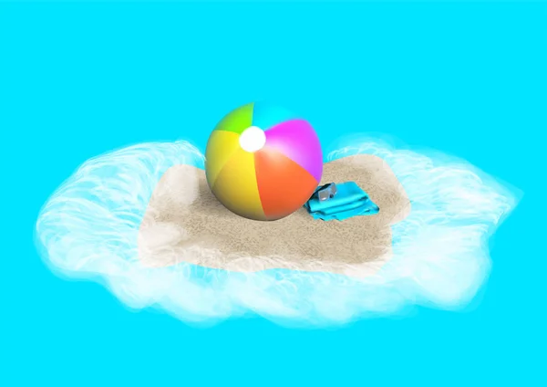Παραλία μπάλα στην άμμο — Διανυσματικό Αρχείο