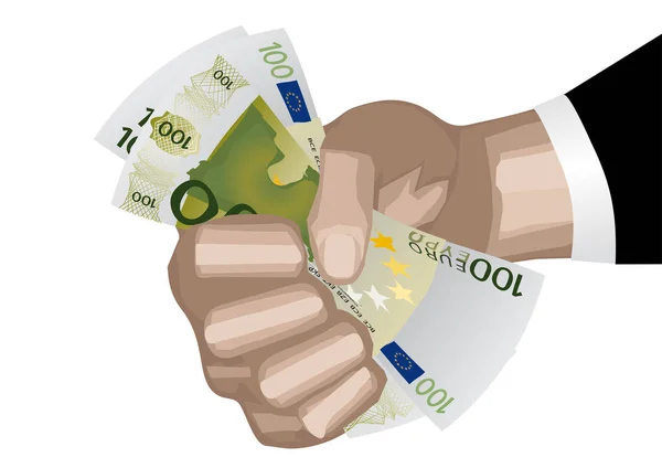 Hand met geld — Stockvector