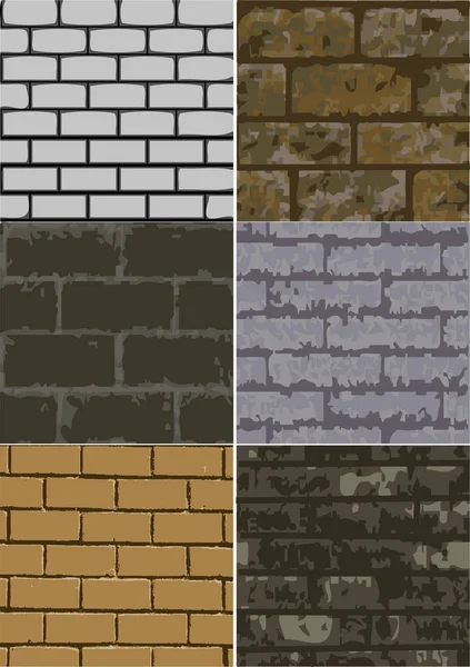 Seis abstrato textura de tijolo — Vetor de Stock