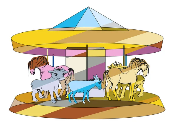Abstract multicolor carousel — Stock Vector