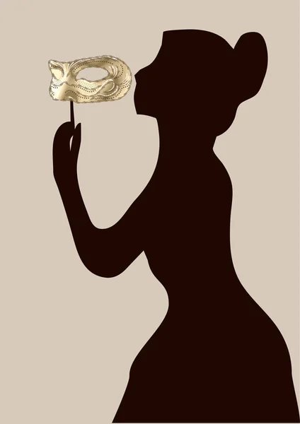 戴面具的女人 — 图库矢量图片