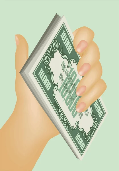 Hand in Hand mit Geld — Stockvektor