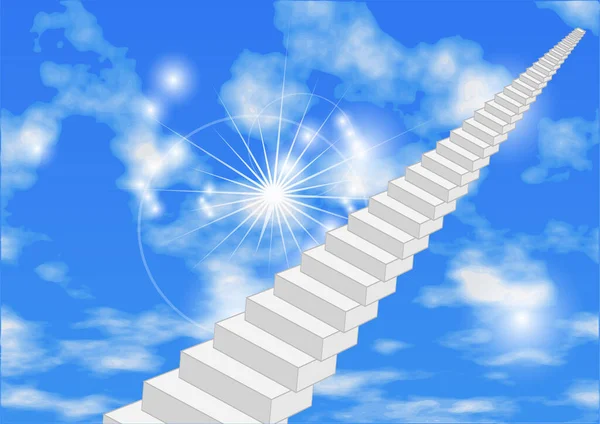 Abstract stair in sky — Stock Vector