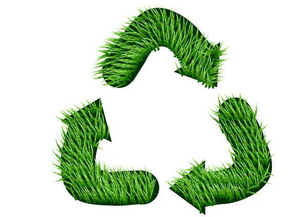 Panneau de recyclage sur un blanc — Image vectorielle