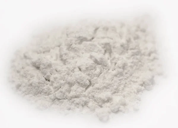 Heap Flour White Background — Stock Photo, Image