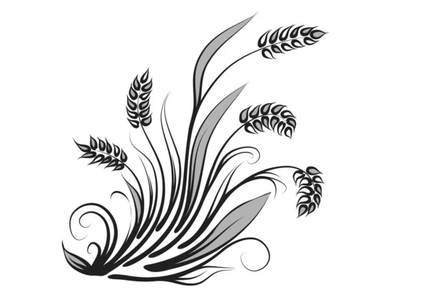 Пшеницы Белом Крупы Многоцветном Фоне — стоковый вектор