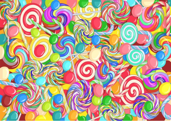 Süßigkeiten Hintergrund Bunt Gemischt Und Süß — Stockvektor