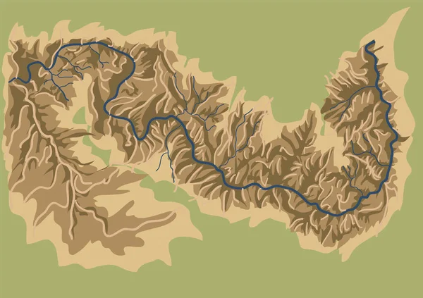 Gran Cañón Parque Nacional Mapa Vectorial Abstracto — Vector de stock