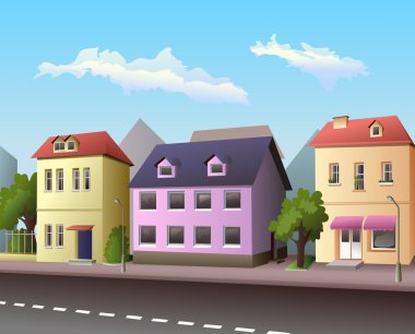 Küçük şehir olan yol sokak