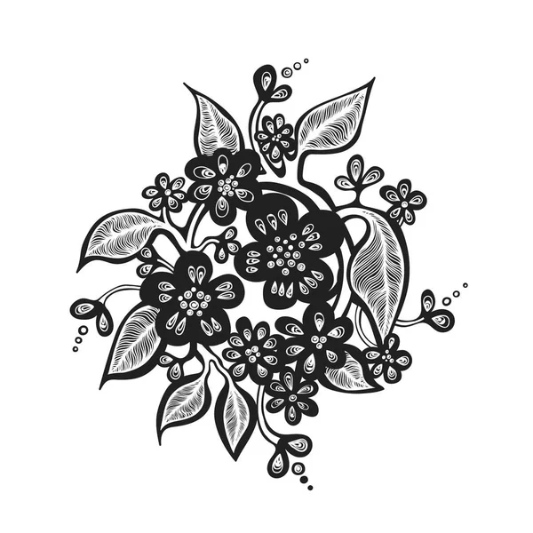 Couronne de fleurs stylisées . — Image vectorielle