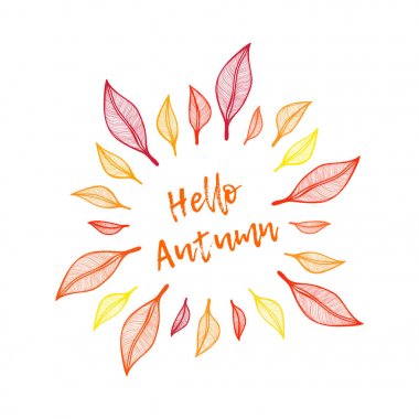 Tasarım için doğal vektör öğeleri el çekilmiş