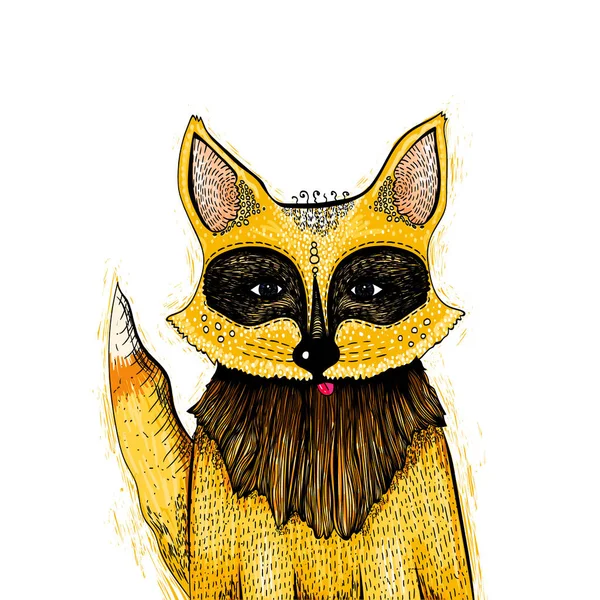 Vektör bir red fox açıklayıcı