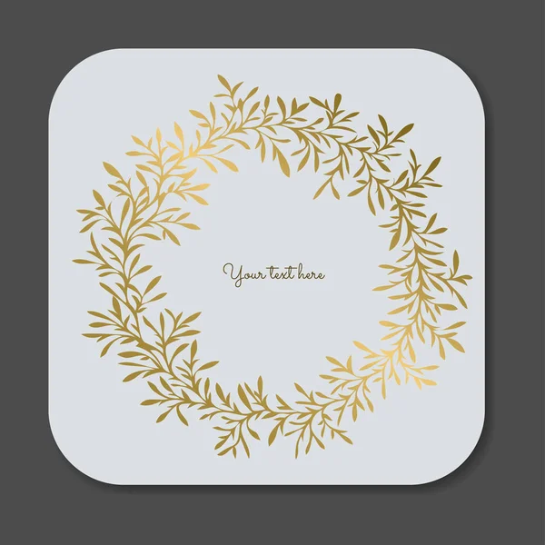 Corona de oro. Colección decorativa vectorial de marco floral . — Vector de stock