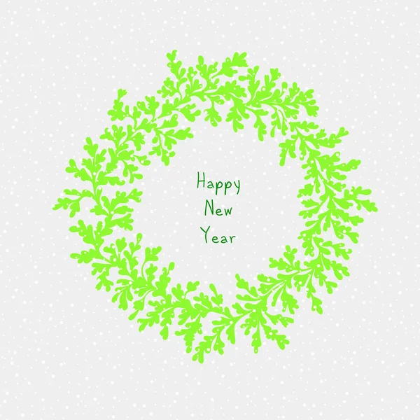 Happy New Year wreath — Stock Vector