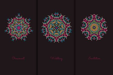 Tasarım şablonu için vektör öğeleri. Süslü dekorasyonu için davetiye, tebrik kartları, sertifika, Etiketler, rozetleri, Etiketler