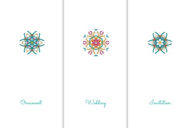 Tasarım şablonu için vektör öğeleri. Süslü dekorasyonu için davetiye, tebrik kartları, sertifika, Etiketler, rozetleri, Etiketler
