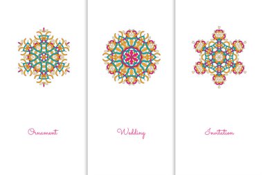 Tasarım şablonu için vektör öğeleri. Süslü dekorasyonu için davetiye, tebrik kartları, sertifika, Etiketler, rozetleri, Etiketler