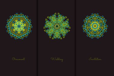 Tasarım şablonu için vektör öğeleri. Süslü dekorasyonu için davetiye, tebrik kartları, sertifika, Etiketler, rozetleri, Etiketler