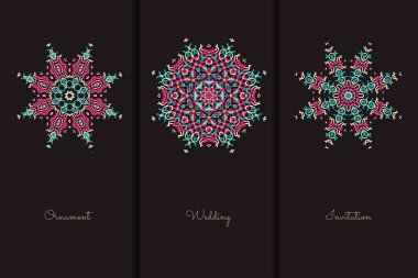 Tasarım şablonu için vektör öğeleri. Süslü dekorasyonu için davetiye, tebrik kartları, sertifika, Etiketler, rozetleri, Etiketler.