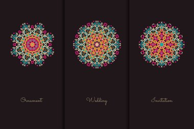 Tasarım şablonu için vektör öğeleri. Süslü dekorasyonu için davetiye, tebrik kartları, sertifika, Etiketler, rozetleri, Etiketler.