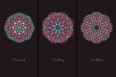 Tasarım şablonu için vektör öğeleri. Süslü dekorasyonu için davetiye, tebrik kartları, sertifika, Etiketler, rozetleri, Etiketler.