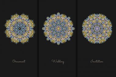 Tasarım şablonu için vektör öğeleri. Süslü dekorasyonu için davetiye, tebrik kartları, sertifika, Etiketler, rozetleri, Etiketler.