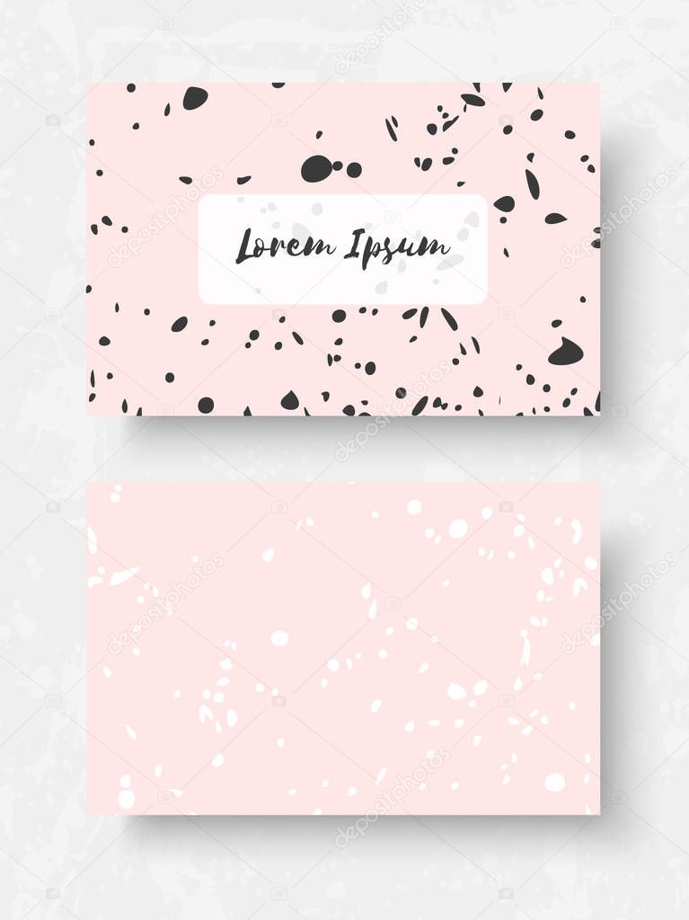 Business card templates. Painted textures are made of acrylic. Abstract grunge collection for banners, posters, leaflets, diaries, notebooks, invitations, posters or maps.