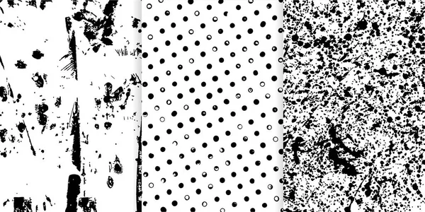 Набір з трьох чорно-білих текстур, намальованих вручну для вашого дизайну . — стоковий вектор