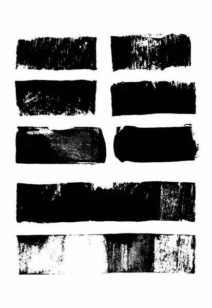 Zone de texte rectangulaire. Taches vectorielles d'huile noire isolées sur blanc. Eléments de design texturés dessinés à la main . — Image vectorielle