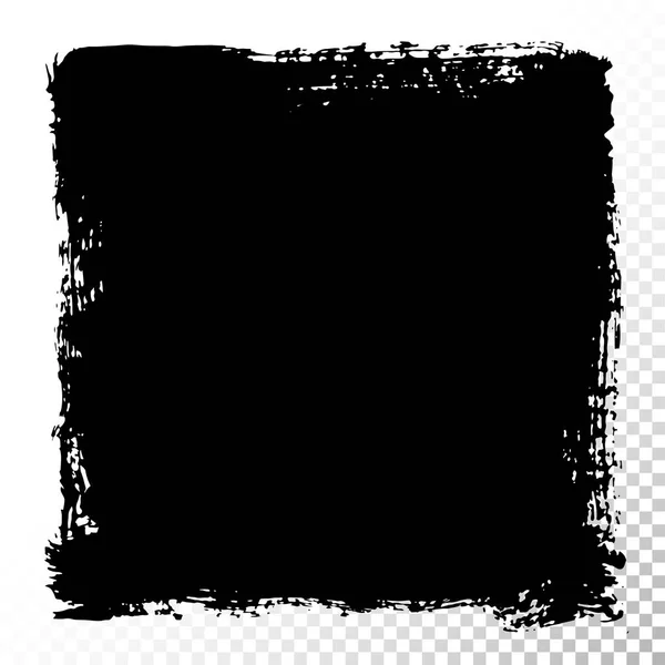 Square text box. Vector black oil stains isolated on white. Hand drawn textured design elements. — Stock Vector