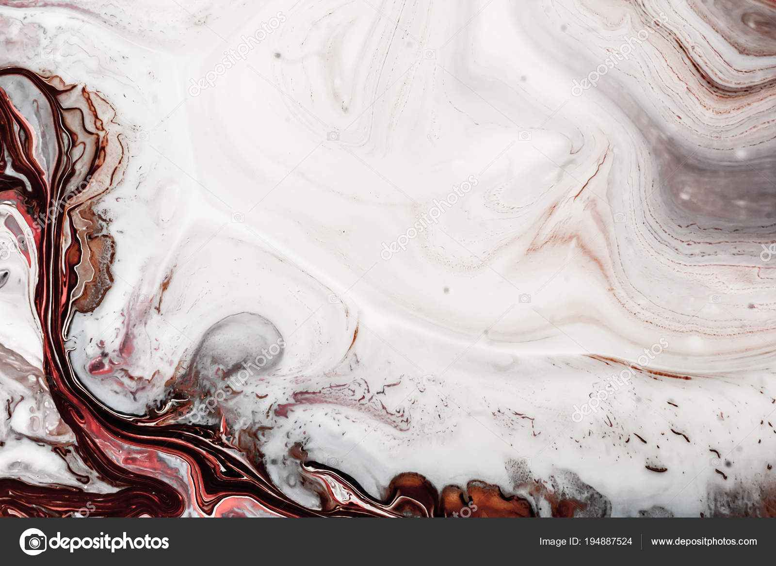 大理石や瑪瑙の波紋の渦 ピンク 白と茶色の色を持つ液体の大理石テクスチャです 壁紙 ポスター カード 招待状 ウェブサイトの抽象画の背景 流体アート ストック写真 C Totamilow