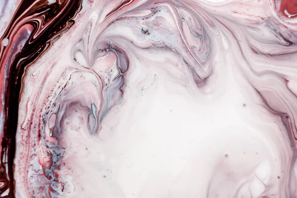 대리석 또는 마 노의 파문의 소용돌이입니다. 핑크와 브라운 색상으로 액체 대리석 텍스처입니다. 월페이퍼, 포스터, 카드, 초대장, 웹사이트에 대 한 추상 그림 배경. 액체 아트. — 스톡 사진