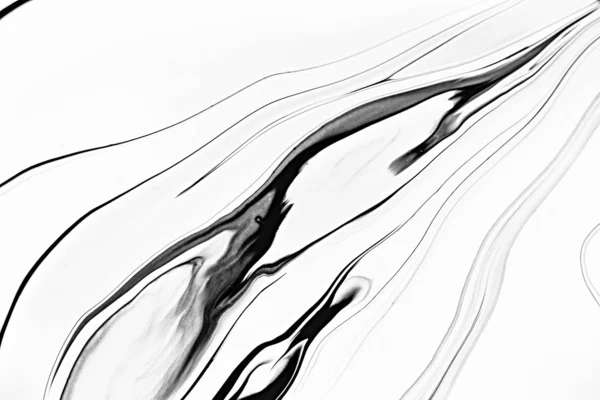 Monocolor marbling raster background. Leaking liquid, alcohol ink minimalistic surface illustration. Black and white abstract fluid art. Paint flow monochrome contemporary simple backdrop — Stock Photo, Image