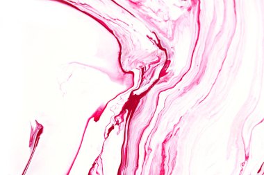 Parlak pembe mermer raster arka plan. Sıvı renkli dalgalar minimalist moda illüstrasyonu. Gül kırmızısı ve beyaz soyut sıvı sanatı. Akrilik ve yağlı boya akışı yaratıcı arkaplan.