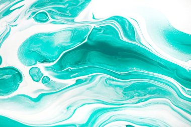 Nane yeşili ve beyaz renkli mermer akış arkaplanı.