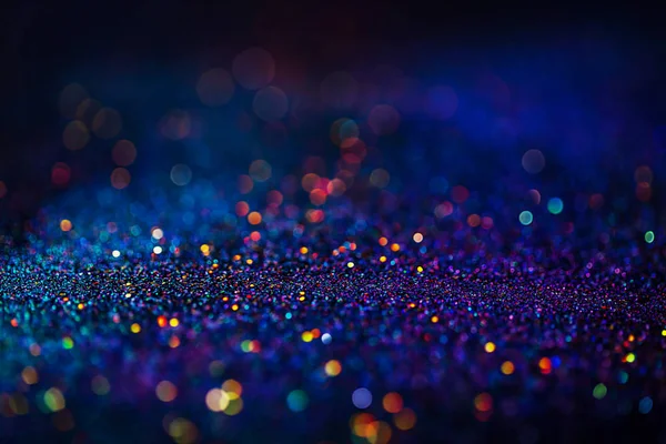 Fondo trama brillo multicolor brillante. Resumen brillante rosa, azul, círculos amarillos decorativo telón de fondo. Ilustración de efectos de luces Bokeh. Manchas brillantes y centelleantes superpuestas . —  Fotos de Stock