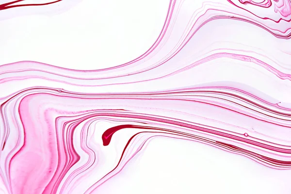 Ljusrosa marmorering raster bakgrund. Flytande färgglada vågor minimalistisk trendig illustration. Rosenröd och vit abstrakt flytande konst. Akryl och oljefärg flöde kreativ samtida bakgrund. — Stockfoto