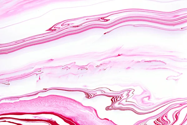 Luminoso sfondo rosa marmorizzazione raster. Liquido onde colorate minimalista trendy illustrazione. Rosa arte fluida astratta rossa e bianca. Acrilico e pittura ad olio flusso creativo contemporaneo . — Foto Stock