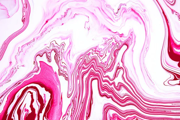 Bright rosa marmorização raster fundo. Ondas líquidas coloridas minimalista ilustração da moda. Rosa vermelha e branca arte fluida abstrata. Acrílico e pintura a óleo fluxo criativo contemporâneo pano de fundo . — Fotografia de Stock