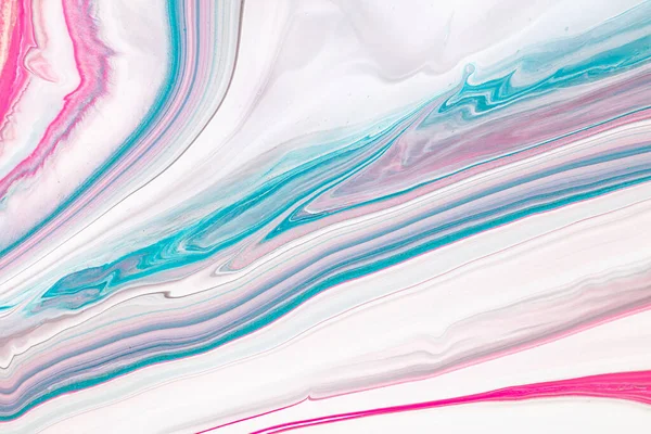 Fluid art texture. Abstract background with swirling paint effect. Liquid acrylic picture that flows and splashes. Mixed paints for website background. Lavender, blue and pink overflowing colors.